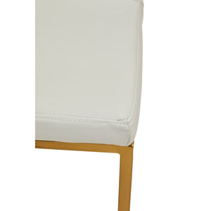 Baina Dark Grey, Black, White Pu And Gold Finish Bar Chair