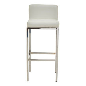 Baina Dark Grey, Black, White And Chrome Finish Bar Chair