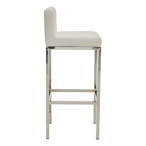 Baina Dark Grey, Black, White And Chrome Finish Bar Chair