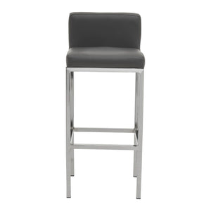 Baina Dark Grey, Black, White And Chrome Finish Bar Chair