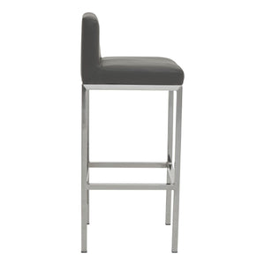 Baina Dark Grey, Black, White And Chrome Finish Bar Chair