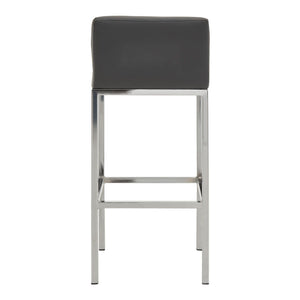 Baina Dark Grey, Black, White And Chrome Finish Bar Chair