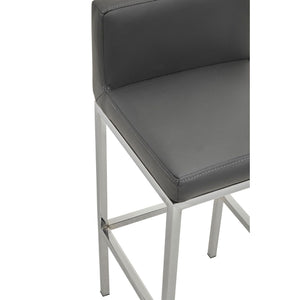 Baina Dark Grey, Black, White And Chrome Finish Bar Chair