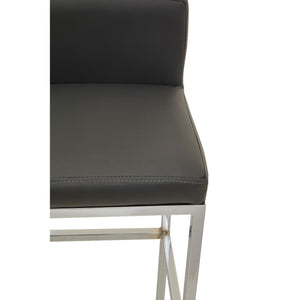 Baina Dark Grey, Black, White And Chrome Finish Bar Chair