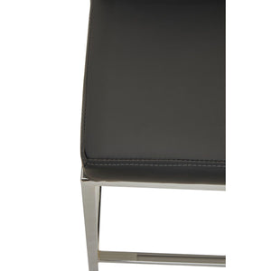 Baina Dark Grey, Black, White And Chrome Finish Bar Chair