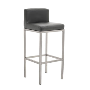 Baina Dark Grey, Black, White And Chrome Finish Bar Chair