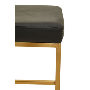 Baina Dark Grey, Black, White Pu And Gold Finish Bar Stool