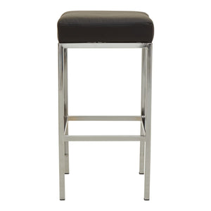 Baina Dark Grey, Black, White And Chrome Finish Bar Stool