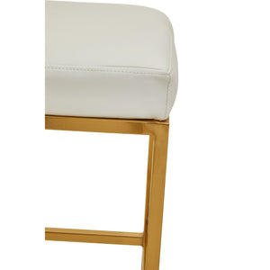 Baina Dark Grey, Black, White Pu And Gold Finish Bar Stool