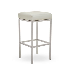 Baina Dark Grey, Black, White And Chrome Finish Bar Stool