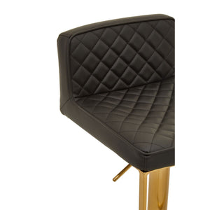 Dark Grey, Black, White And Gold Square Base Bar Stool