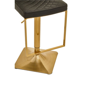 Dark Grey, Black, White And Gold Square Base Bar Stool