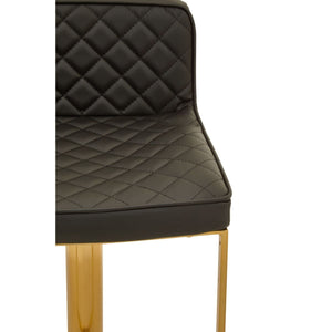 Dark Grey, Black, White And Gold Square Base Bar Stool