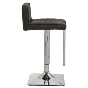 Dark Grey, Black, White And Chrome Square Base Bar Stool