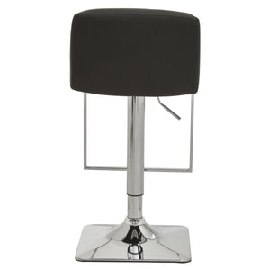 Dark Grey, Black, White And Chrome Square Base Bar Stool