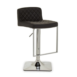 Dark Grey, Black, White And Chrome Square Base Bar Stool