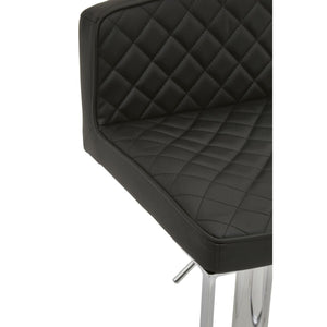 Dark Grey, Black, White And Chrome Square Base Bar Stool