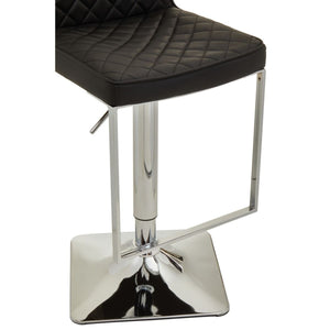 Dark Grey, Black, White And Chrome Square Base Bar Stool