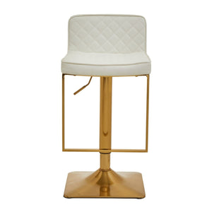 Dark Grey, Black, White And Gold Square Base Bar Stool