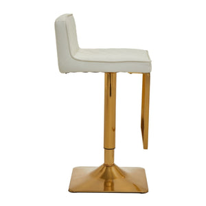 Dark Grey, Black, White And Gold Square Base Bar Stool