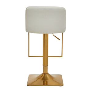 Dark Grey, Black, White And Gold Square Base Bar Stool