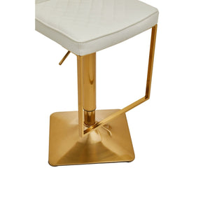 Dark Grey, Black, White And Gold Square Base Bar Stool