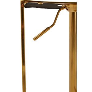 Dark Grey, Black, White And Gold Square Base Bar Stool