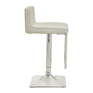 Dark Grey, Black, White And Chrome Square Base Bar Stool