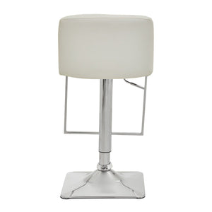 Dark Grey, Black, White And Chrome Square Base Bar Stool