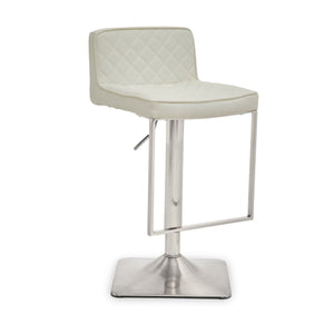 Dark Grey, Black, White And Chrome Square Base Bar Stool