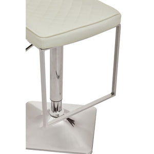 Dark Grey, Black, White And Chrome Square Base Bar Stool