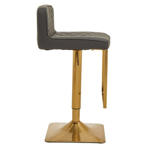 Dark Grey, Black, White And Gold Square Base Bar Stool