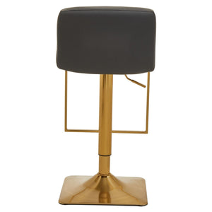 Dark Grey, Black, White And Gold Square Base Bar Stool