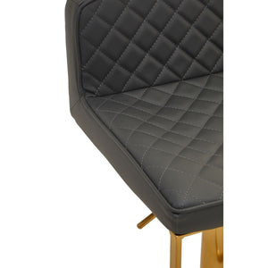 Dark Grey, Black, White And Gold Square Base Bar Stool