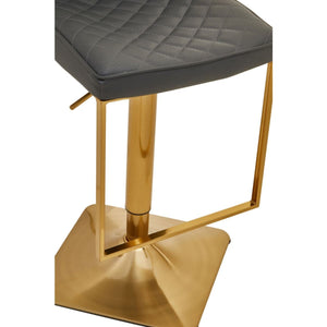 Dark Grey, Black, White And Gold Square Base Bar Stool