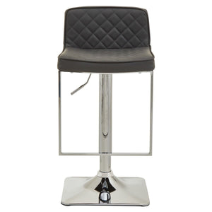 Dark Grey, Black, White And Chrome Square Base Bar Stool