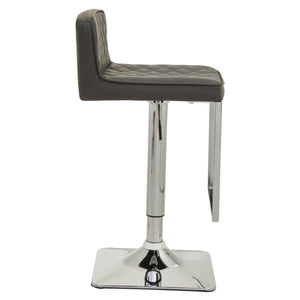 Dark Grey, Black, White And Chrome Square Base Bar Stool