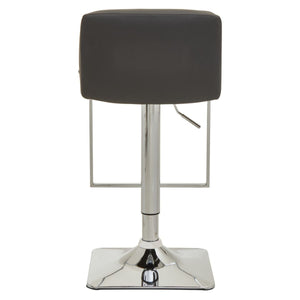 Dark Grey, Black, White And Chrome Square Base Bar Stool