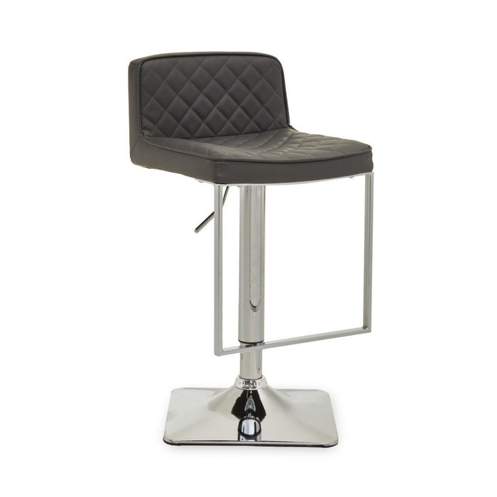 Dark Grey, Black, White And Chrome Square Base Bar Stool