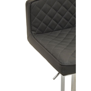 Dark Grey, Black, White And Chrome Square Base Bar Stool