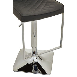 Dark Grey, Black, White And Chrome Square Base Bar Stool