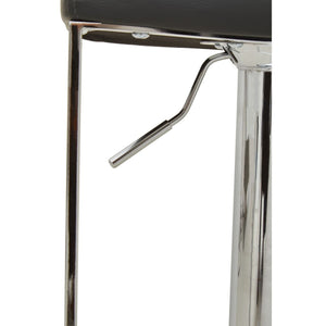 Dark Grey, Black, White And Chrome Square Base Bar Stool