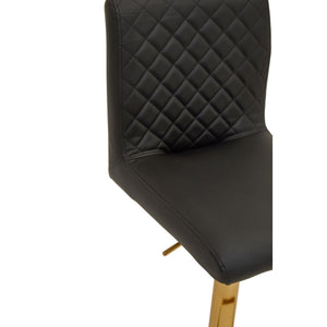 Dark Grey, Black, White And Gold Bar Stool With Round Base