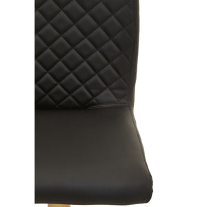 Dark Grey, Black, White And Gold Bar Stool With Round Base