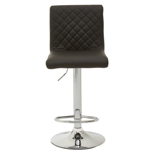 Dark Grey, Black, White Chrome Bar Stool With Round Base