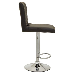 Dark Grey, Black, White Chrome Bar Stool With Round Base