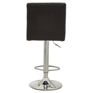 Dark Grey, Black, White Chrome Bar Stool With Round Base