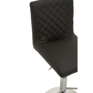 Dark Grey, Black, White Chrome Bar Stool With Round Base