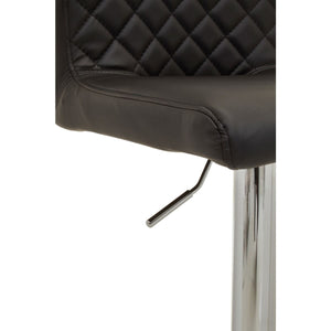 Dark Grey, Black, White Chrome Bar Stool With Round Base