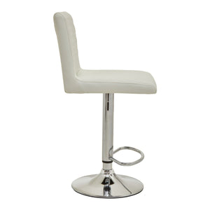 Dark Grey, Black, White Chrome Bar Stool With Round Base